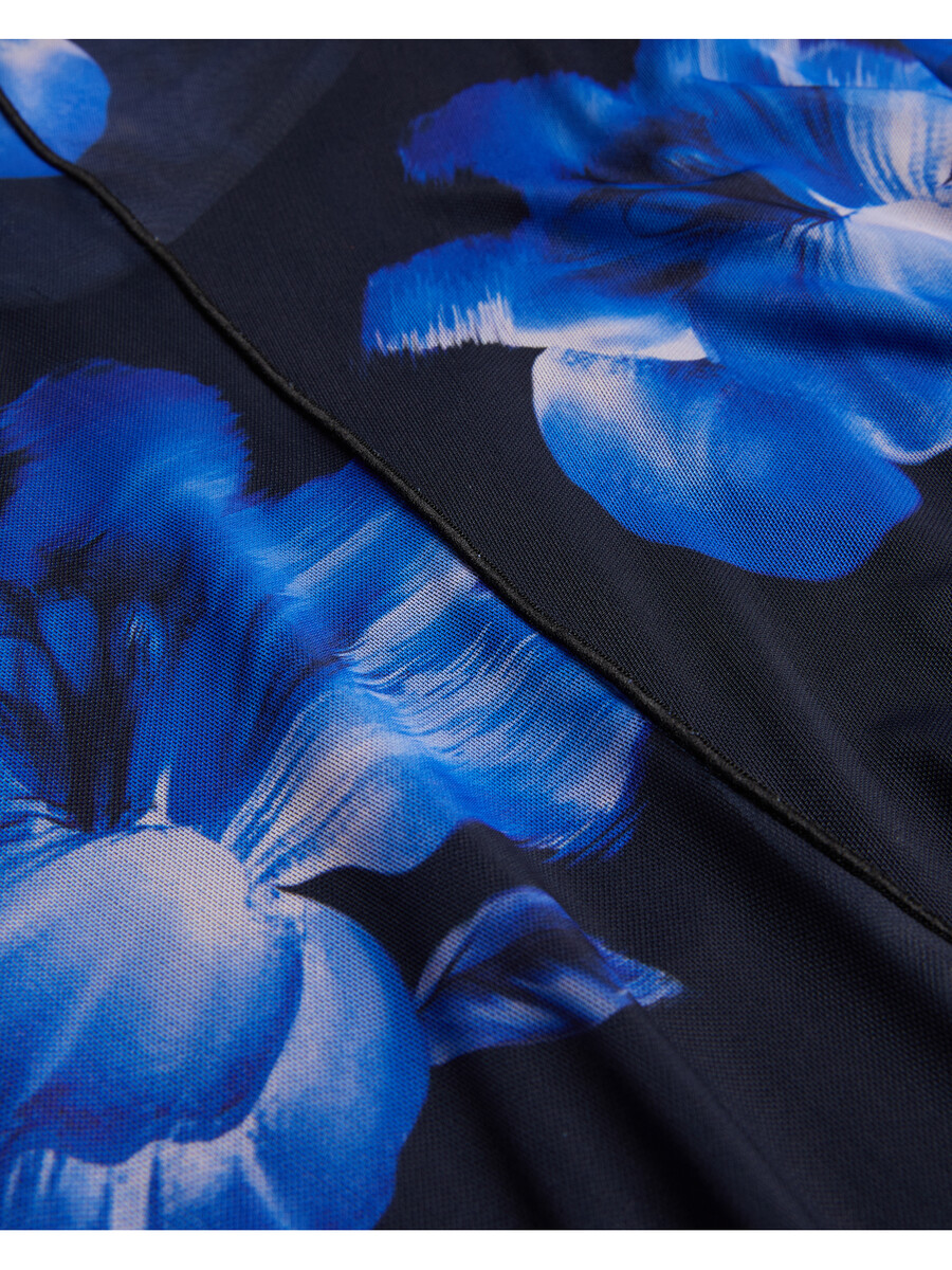 rozeen - mrežasta haljina s dugim rukavima i printom