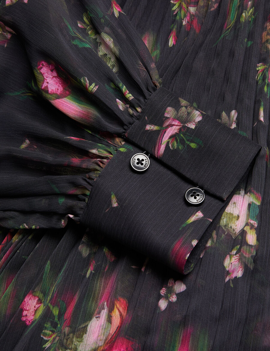 ceiba - maxi košuljasta haljina s cvjetnim printom