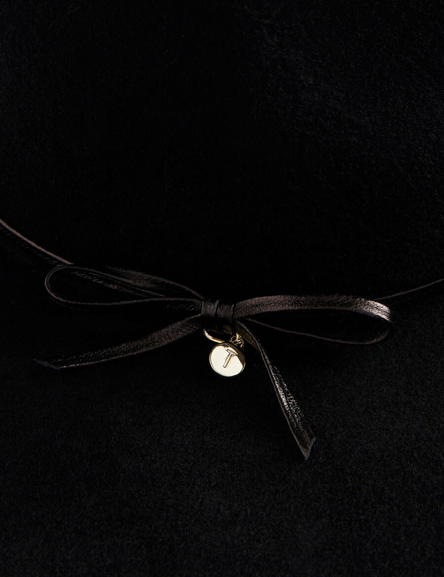 abbiiio - fedora šešir od čiste vune s detaljem mašne