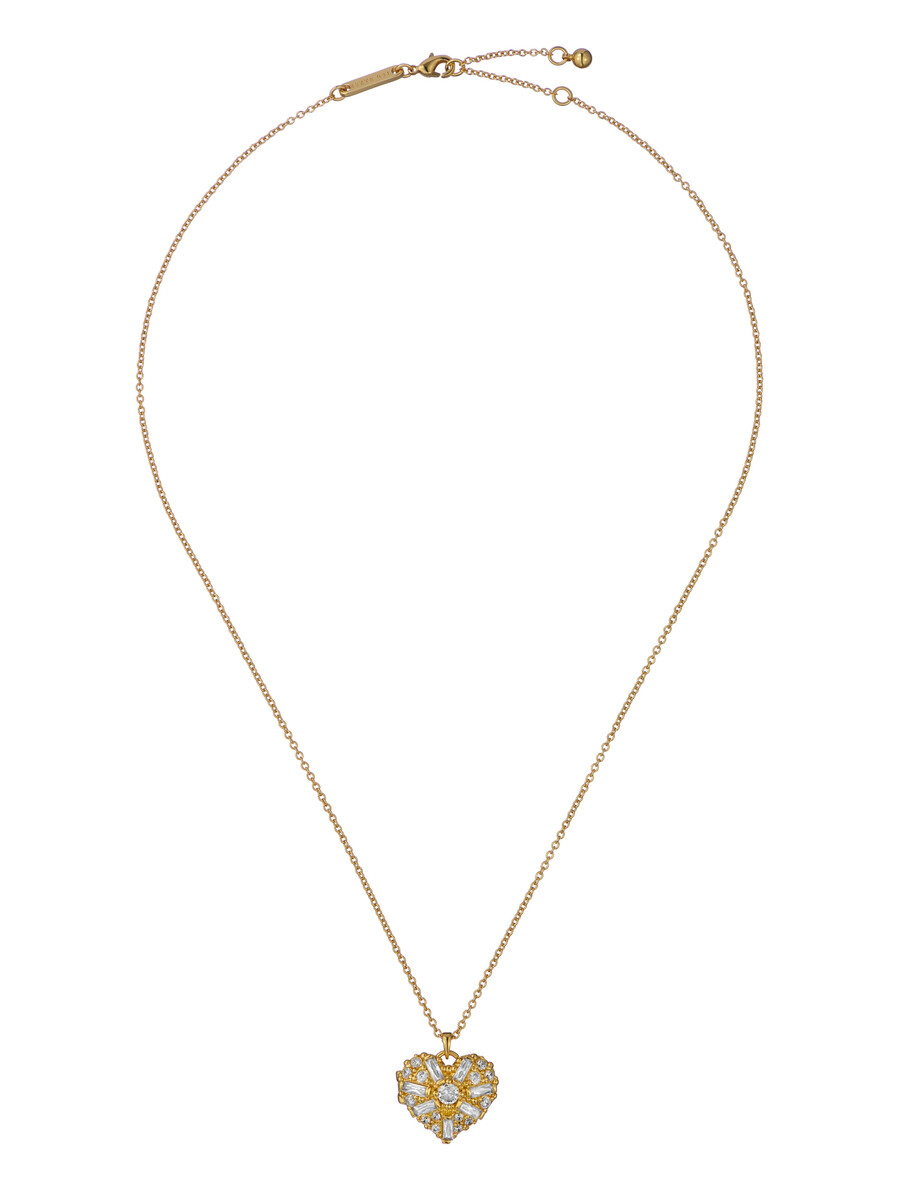 cherish - ogrlica s privjeskom i medaljonom u obliku srca s kristalnim grozdom