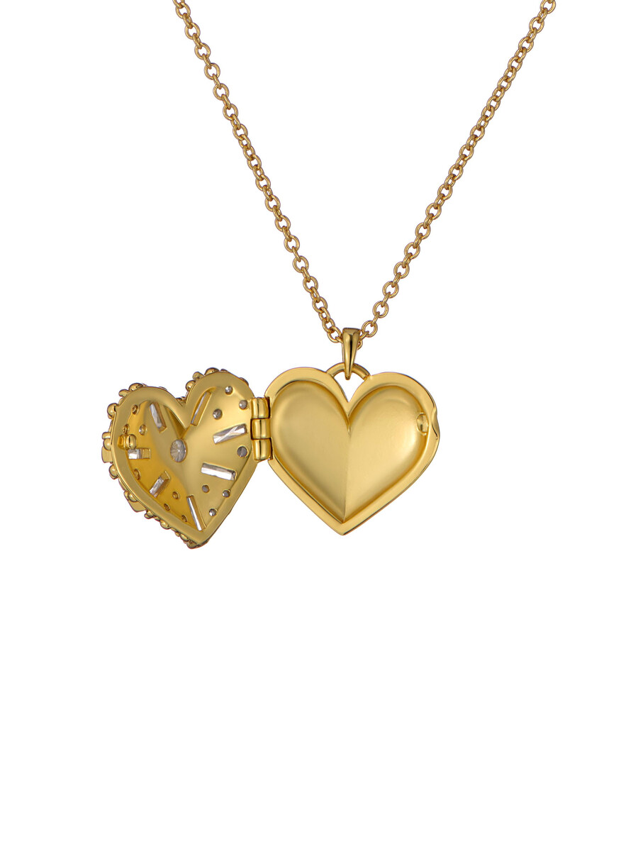 cherish - ogrlica s privjeskom i medaljonom u obliku srca s kristalnim grozdom