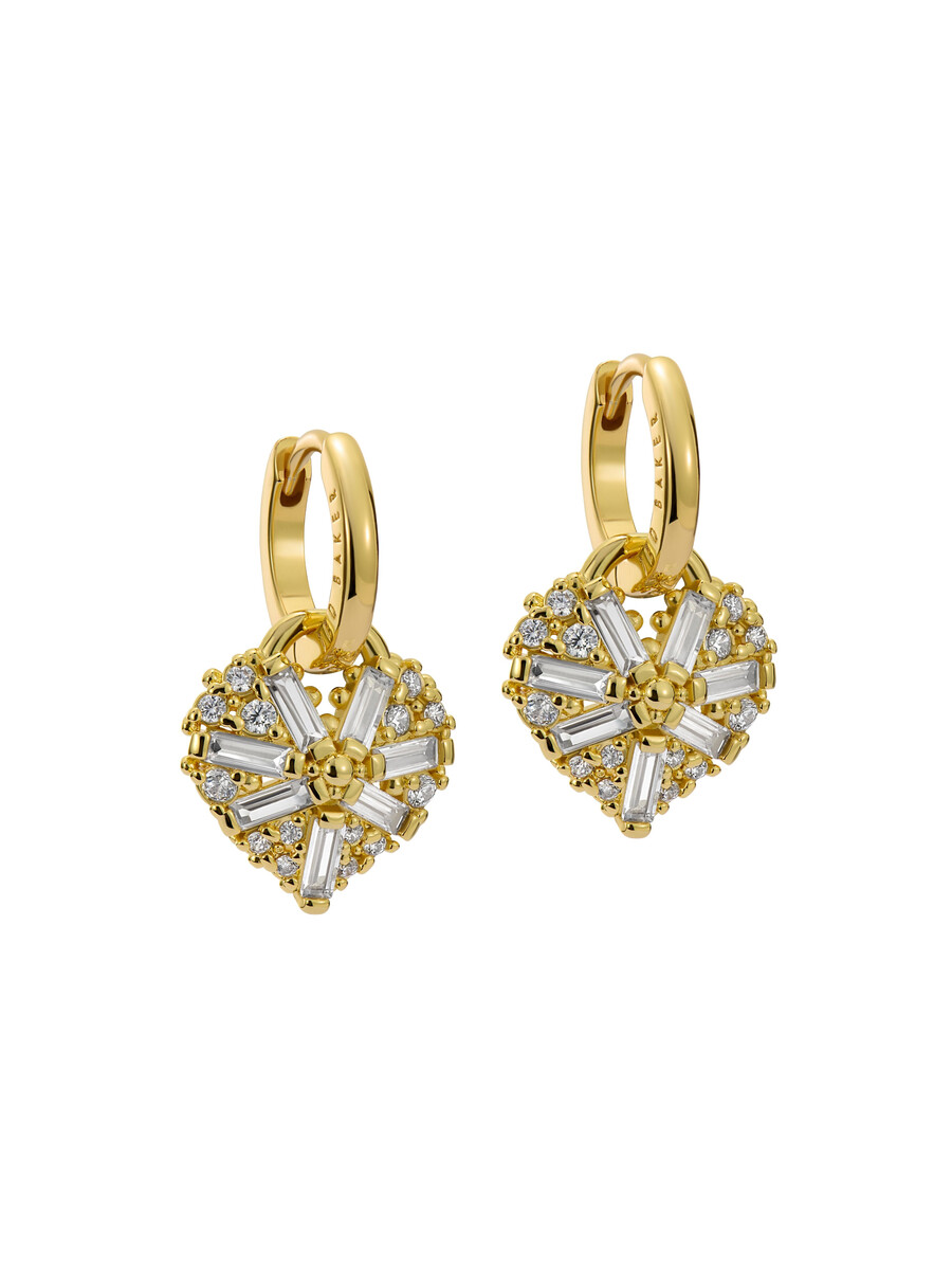 cherise - viseće naušnice s kristalnim grozdom u obliku srca