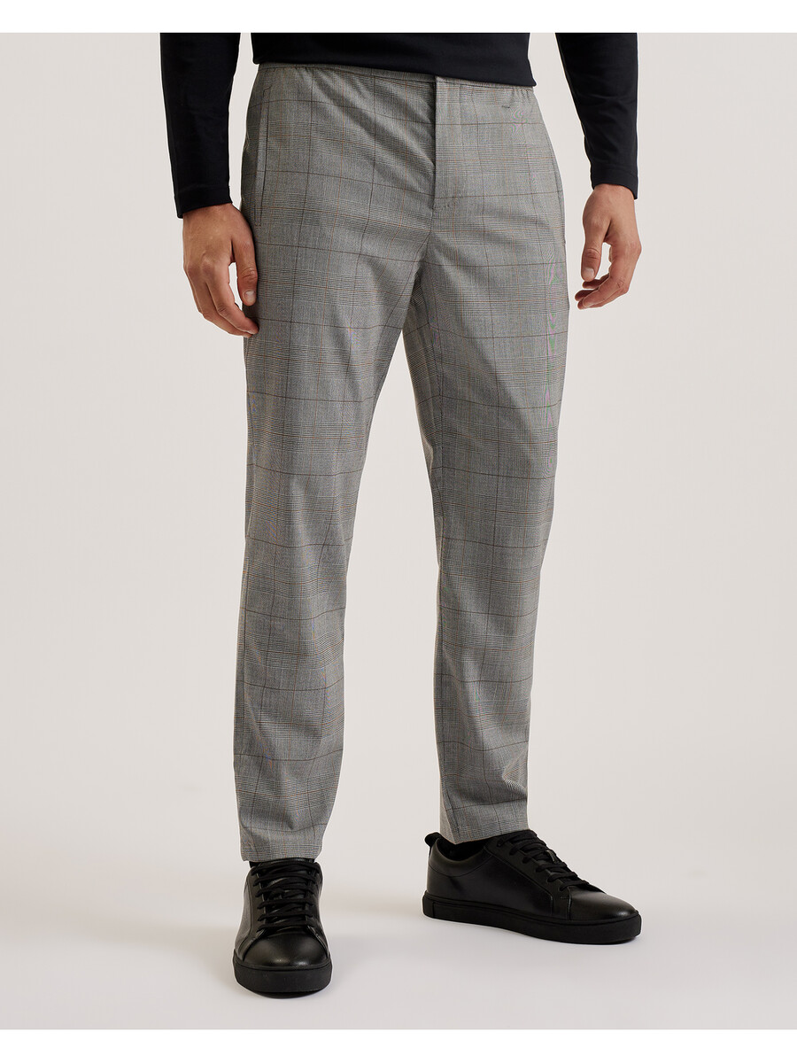 nicolo - karirane hlače s elastičnim strukom