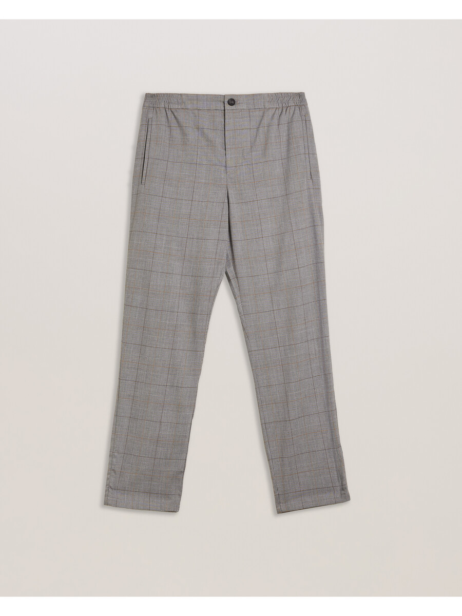 nicolo - karirane hlače s elastičnim strukom