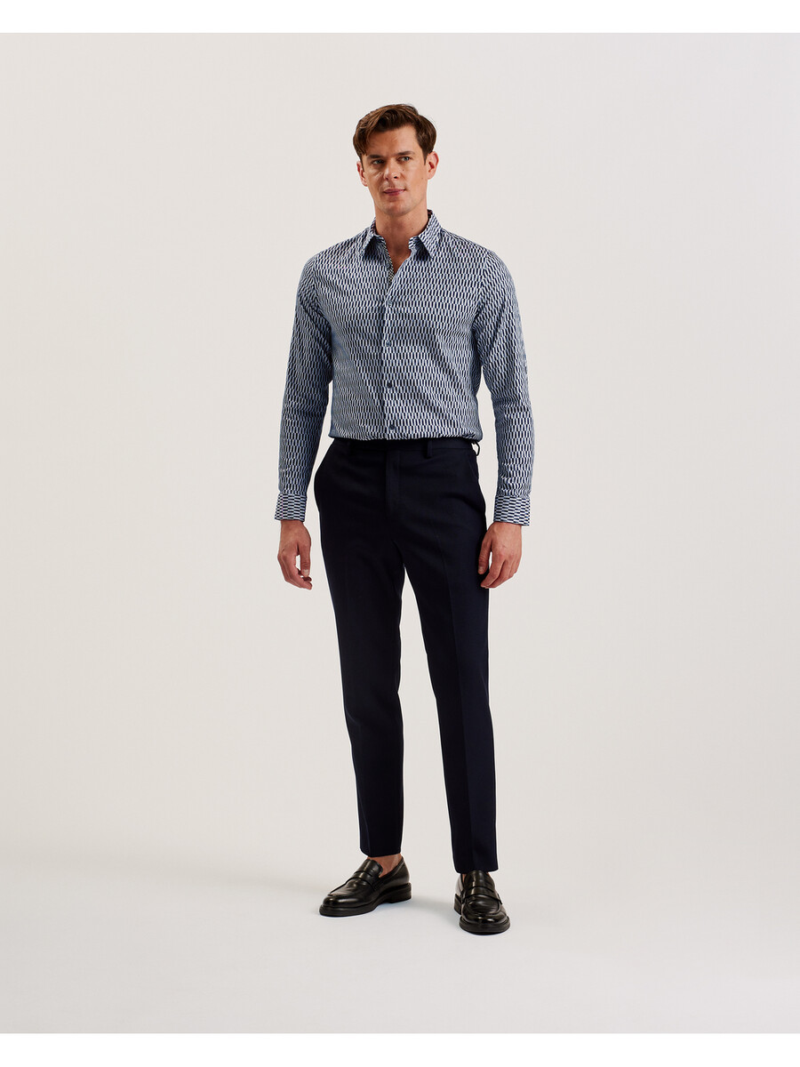 frestin - uska košulja dugih rukava s geometrijskim uzorkom