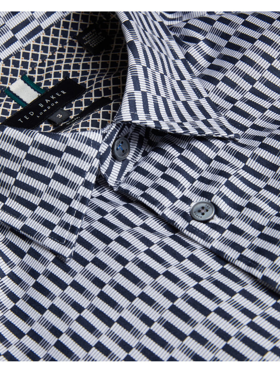 frestin - uska košulja dugih rukava s geometrijskim uzorkom