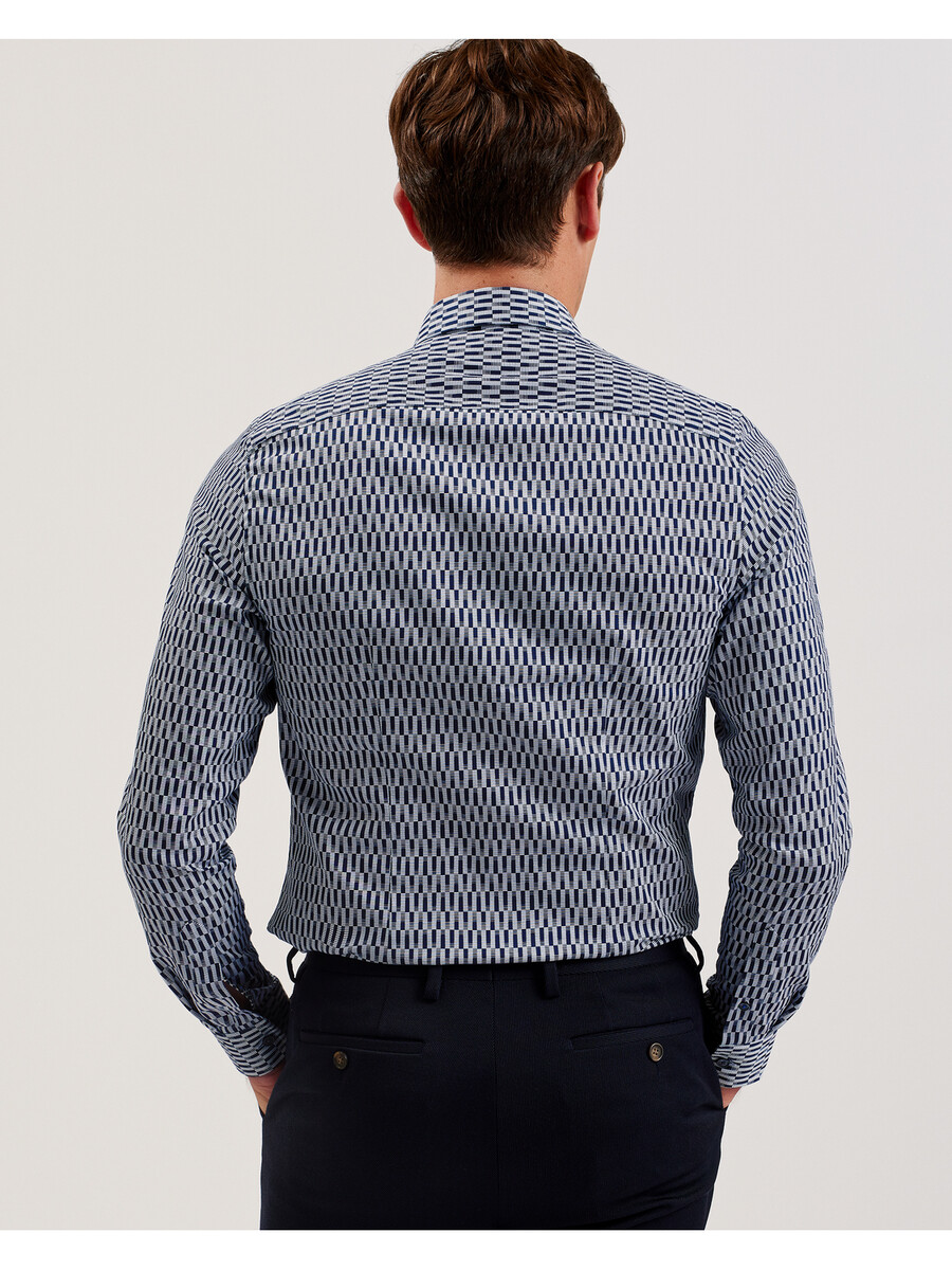 frestin - uska košulja dugih rukava s geometrijskim uzorkom