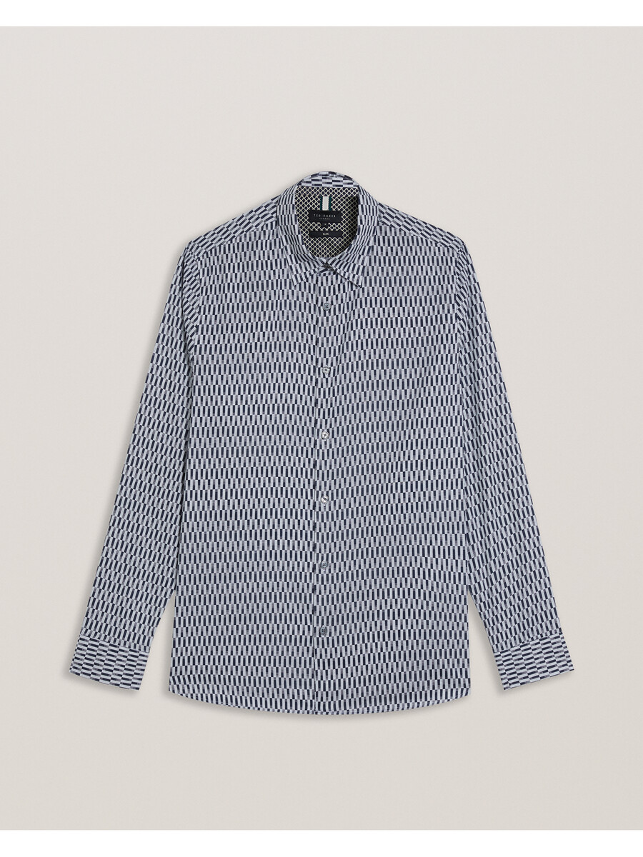 frestin - uska košulja dugih rukava s geometrijskim uzorkom