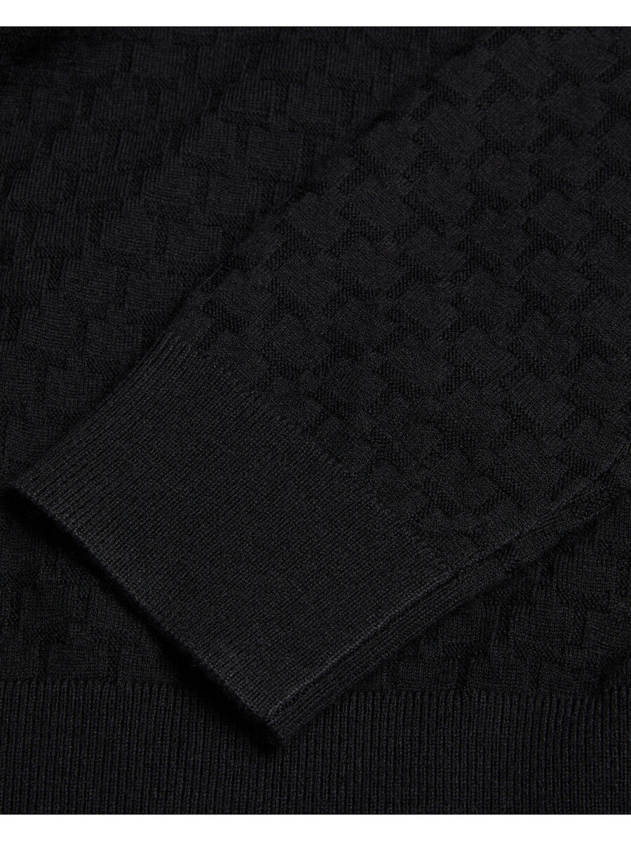 loular - teksturirana pletena majica s kapuljačom od mješavine vune