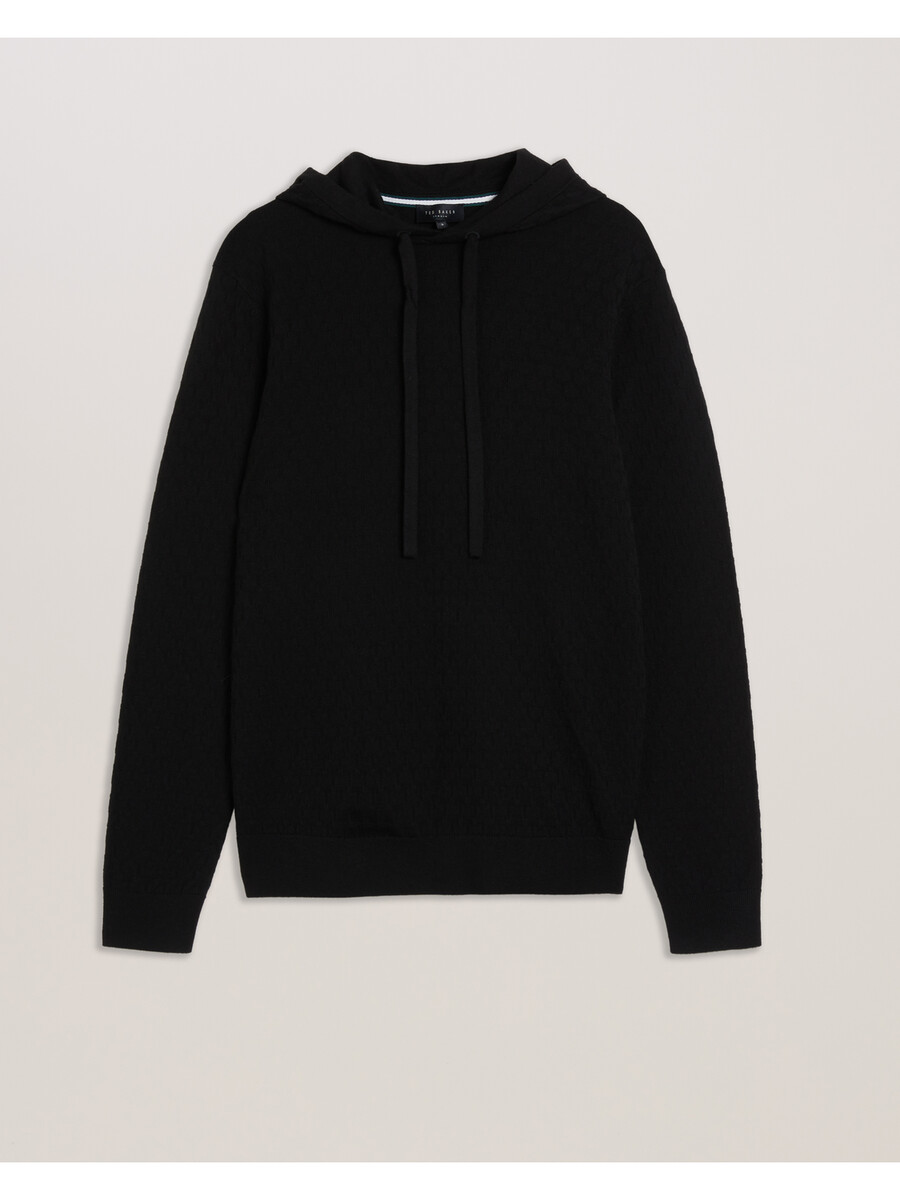 loular - teksturirana pletena majica s kapuljačom od mješavine vune