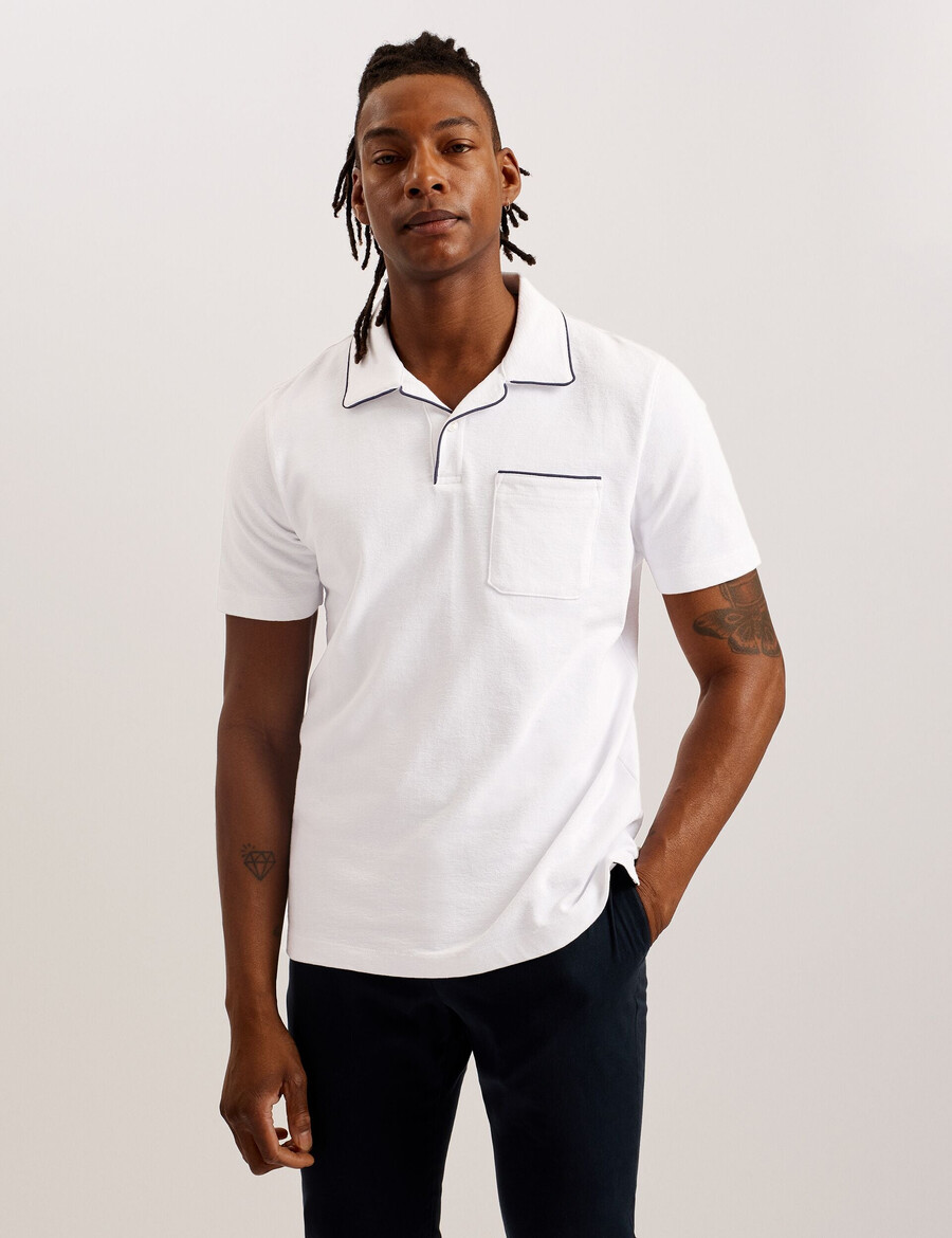 paisel - polo majica s otvorenim ovratnikom ss regular