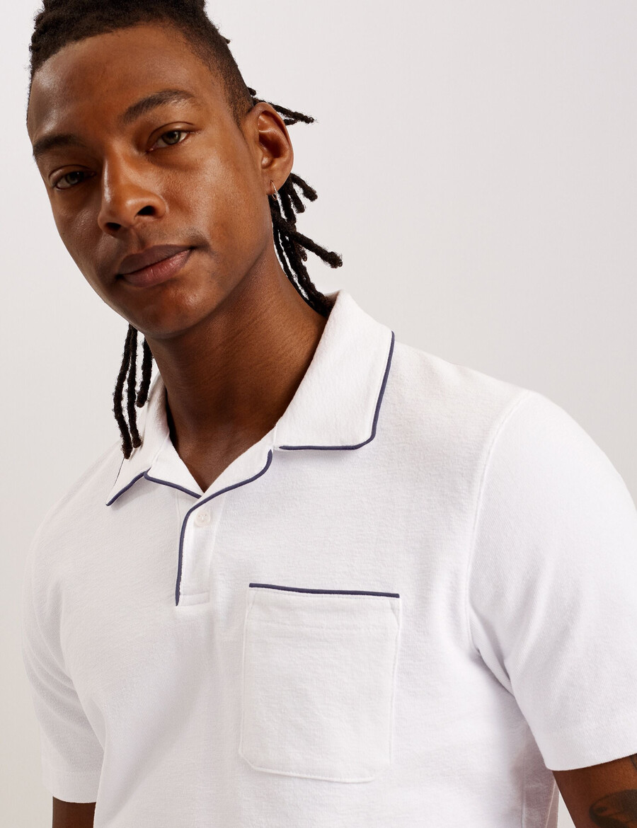 paisel - polo majica s otvorenim ovratnikom ss regular