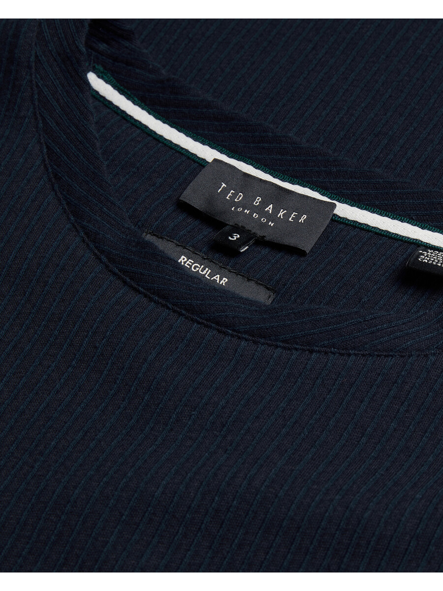 heynes - rebrasta pamučna majica s okruglim izrezom