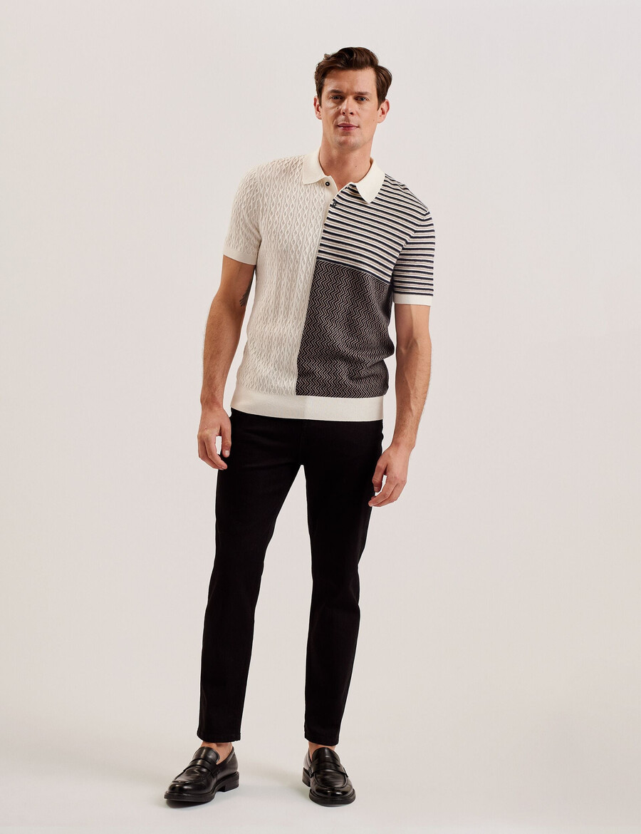 minsta - teksturirana pletena polo majica