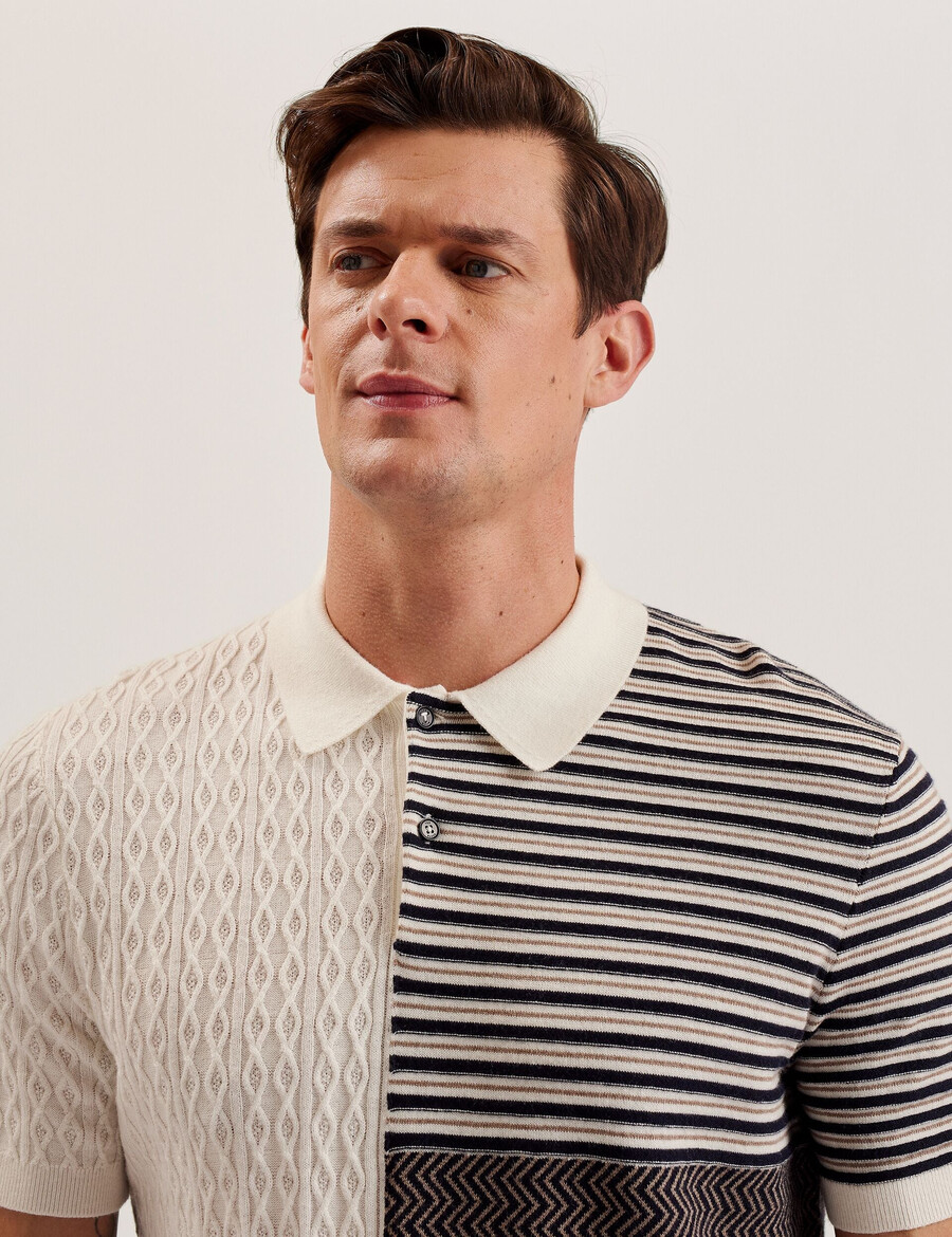 minsta - teksturirana pletena polo majica