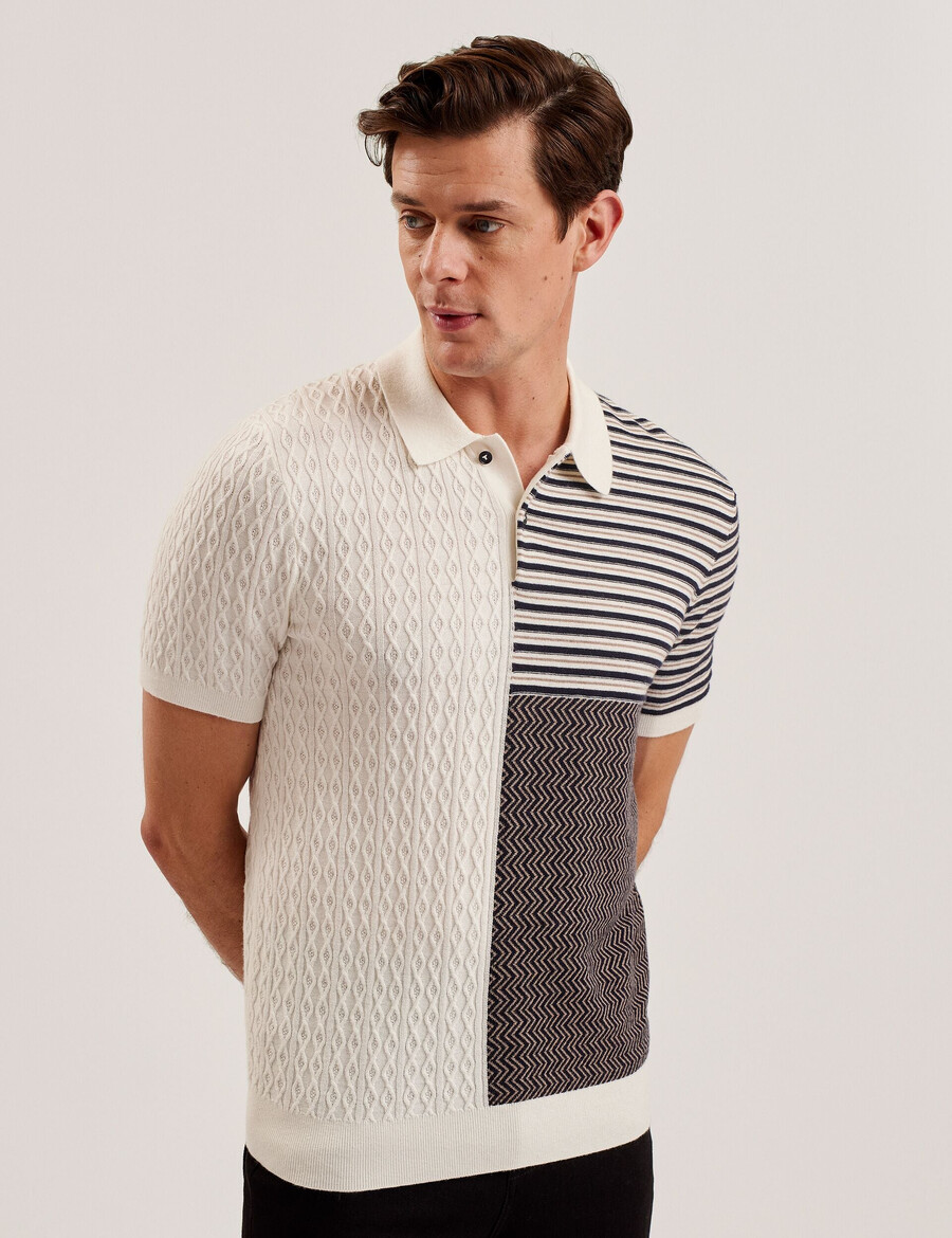 minsta - teksturirana pletena polo majica