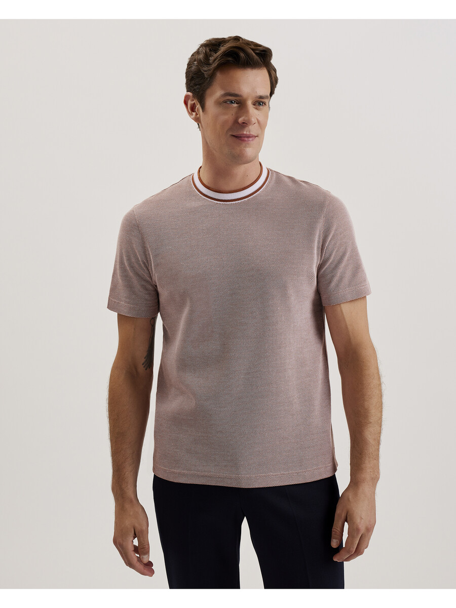 arlon - teksturirana pamučna majica s prugastim detaljima