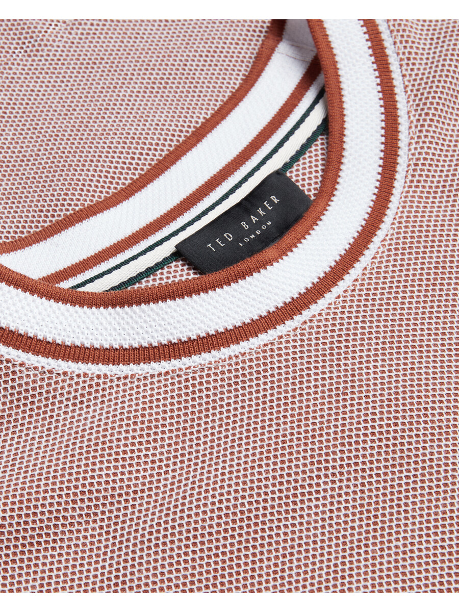 arlon - teksturirana pamučna majica s prugastim detaljima