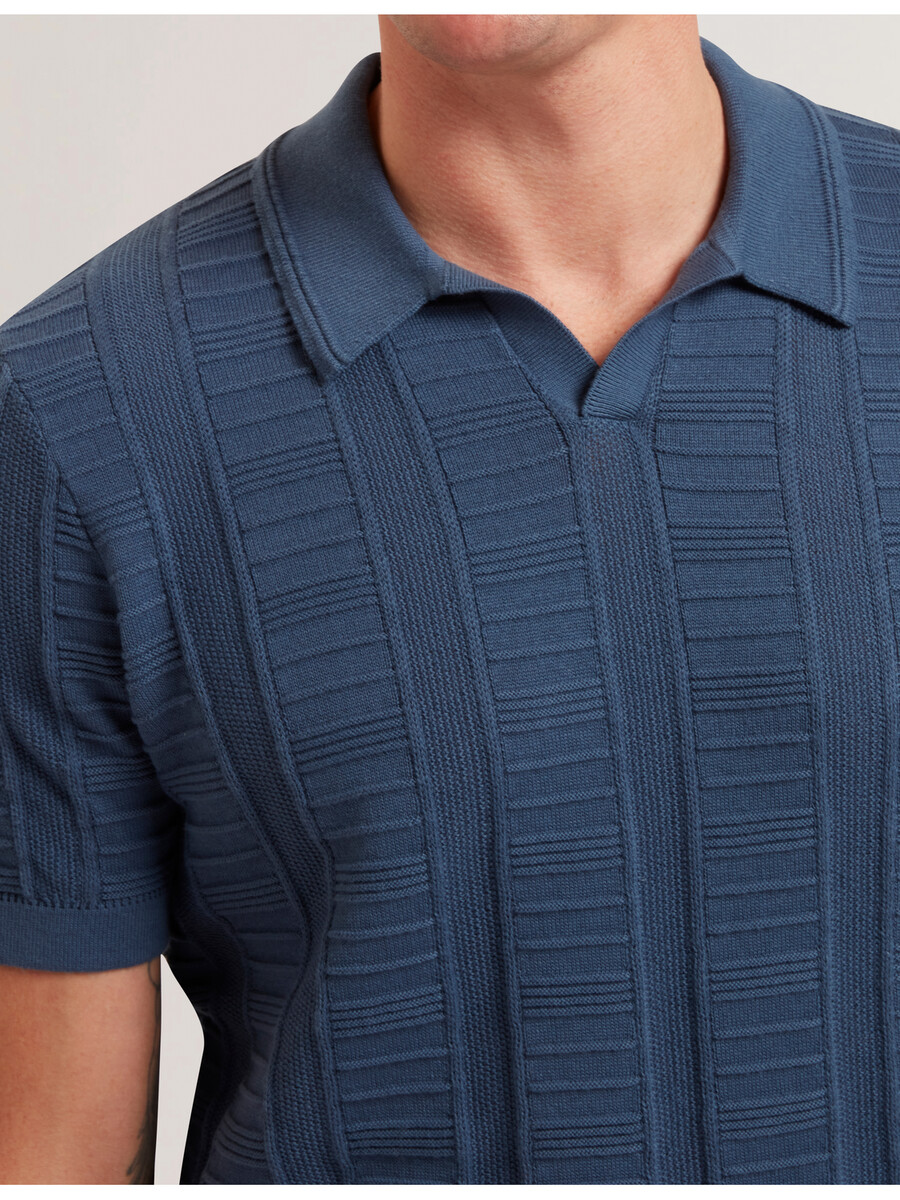 ruzza - teksturirana polo majica s otvorenim izrezom i ss