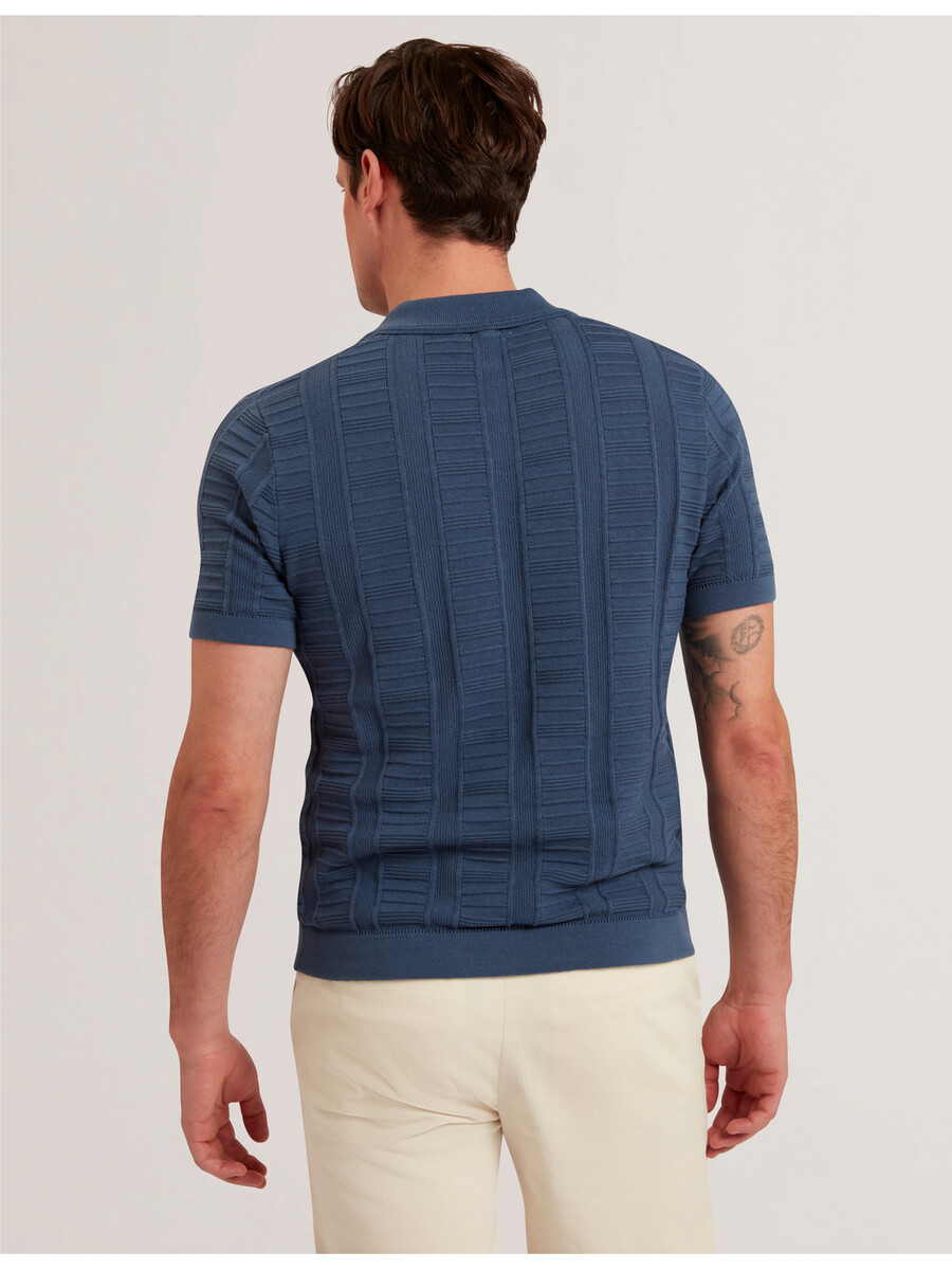 ruzza - teksturirana polo majica s otvorenim izrezom i ss