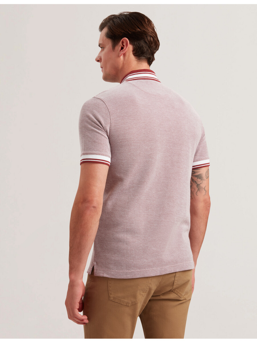 phenes - teksturirana polo majica kratkih rukava s patentnim zatvaračem