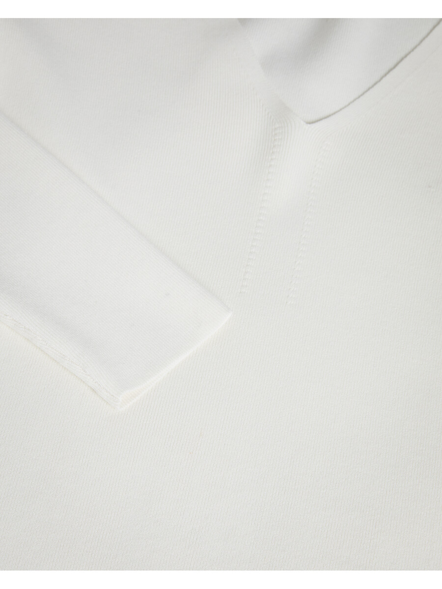 cileste - uski pleteni top s v-izrezom i dugim rukavima