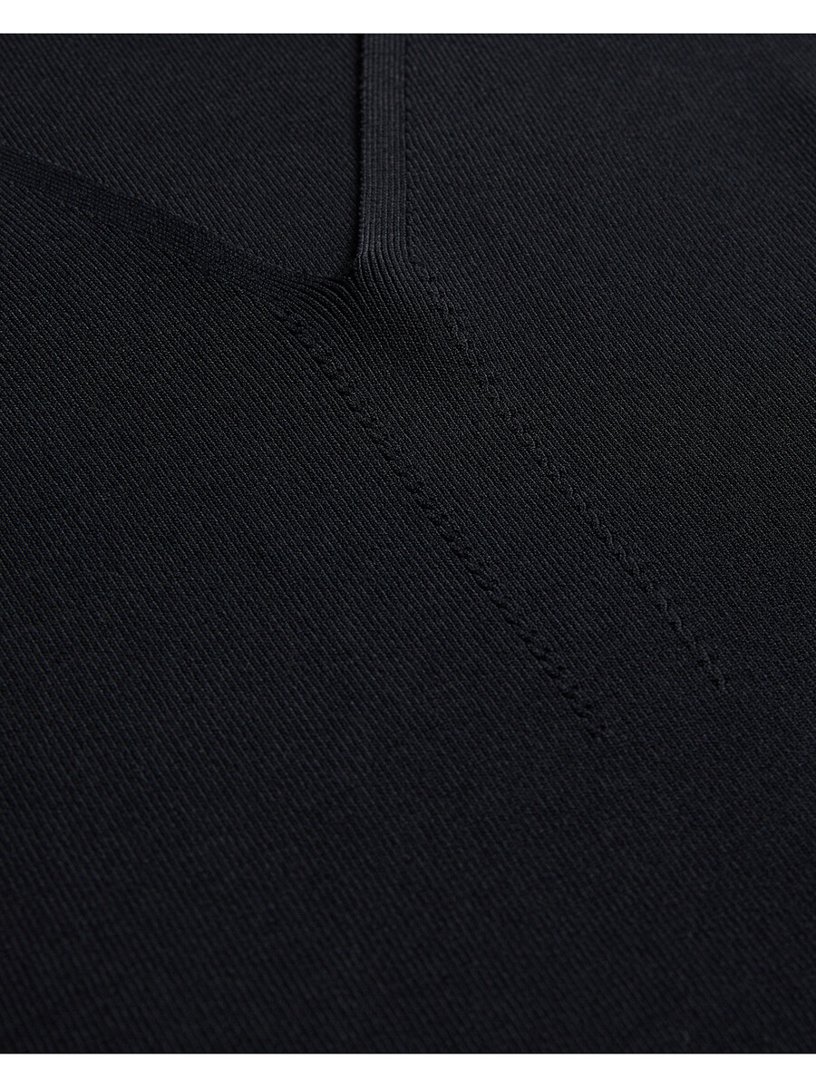 cileste - uski pleteni top s v-izrezom i dugim rukavima