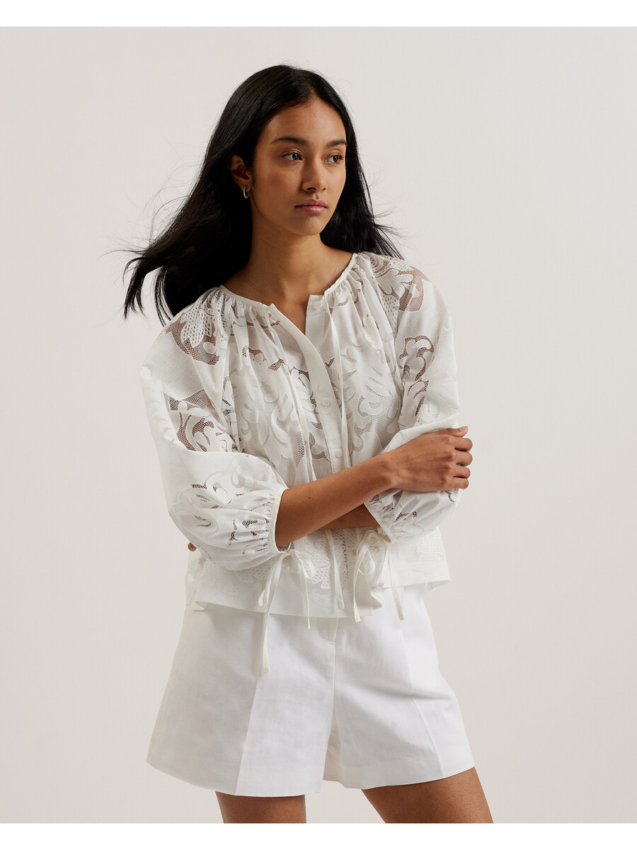 bacina - bluza od čipke s 34 balon rukavima