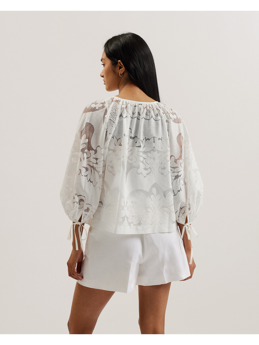 bacina - bluza od čipke s 34 balon rukavima