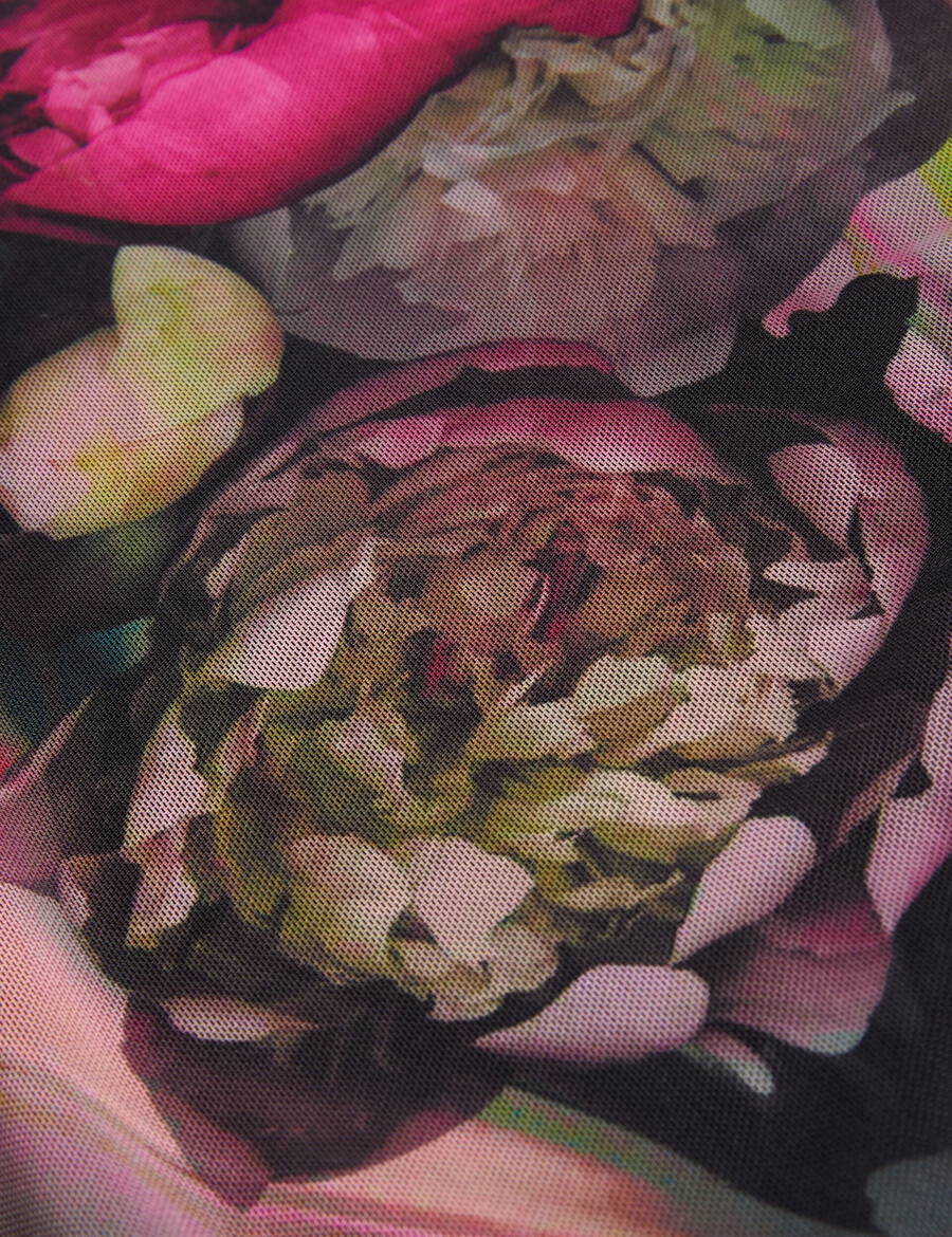 lisanna - top od mrežastog materijala s visokim ovratnikom i printom