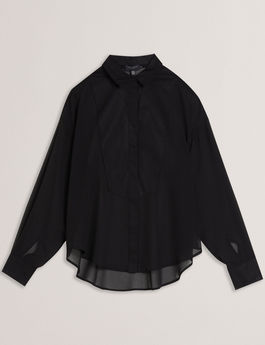 lechosa - prozirna bluza s dugim rukavima i podbradnikom